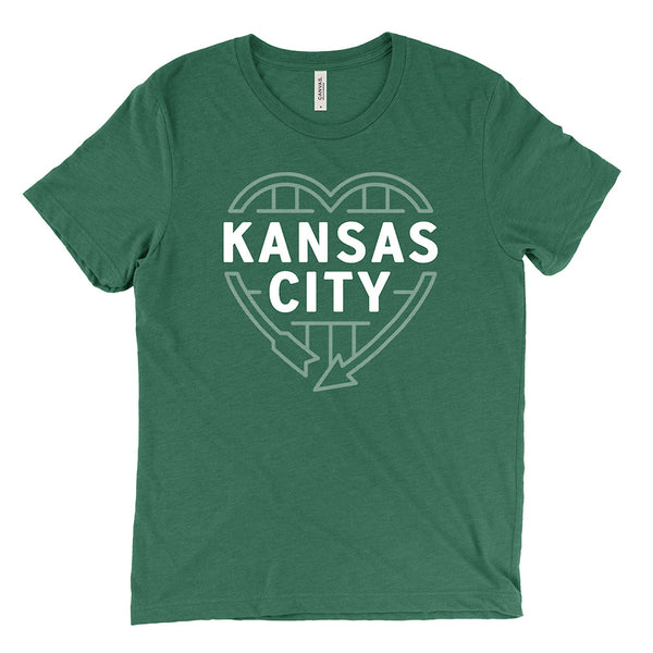 Kansas City Heart Sign Tee (Grass Green)