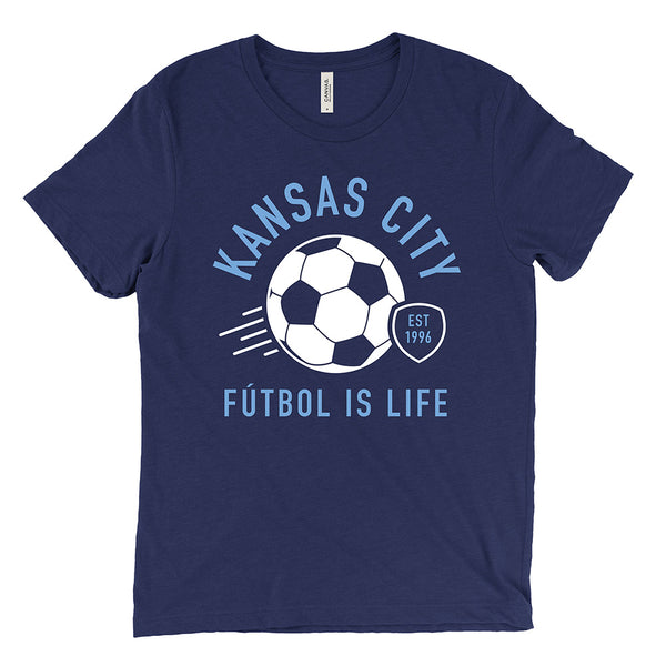 Kansas City Fútbol is Life Tee (Navy)