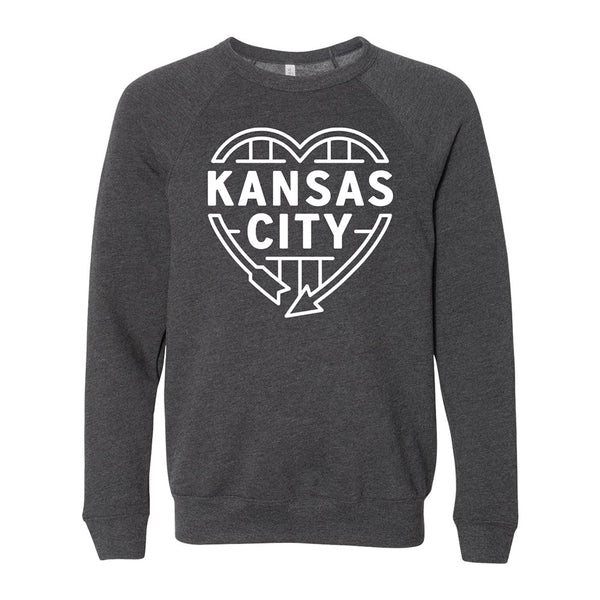 Kansas City Heart Sign Sweatshirt (Charcoal)