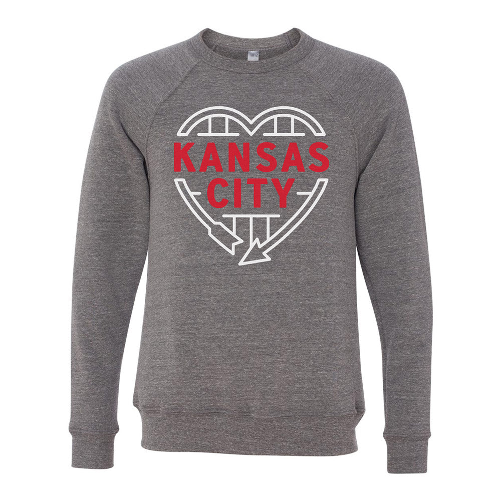 Kansas City Heart Sign Sweatshirt (Grey)
