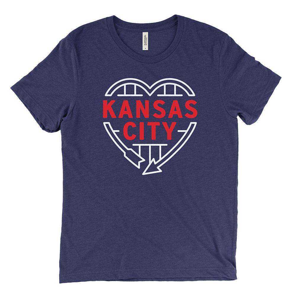 Kansas City Heart Sign Tee (Navy)