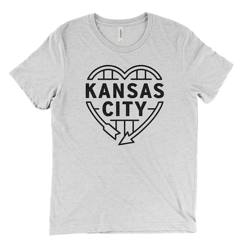Kansas City Heart Sign Tee (White Fleck)
