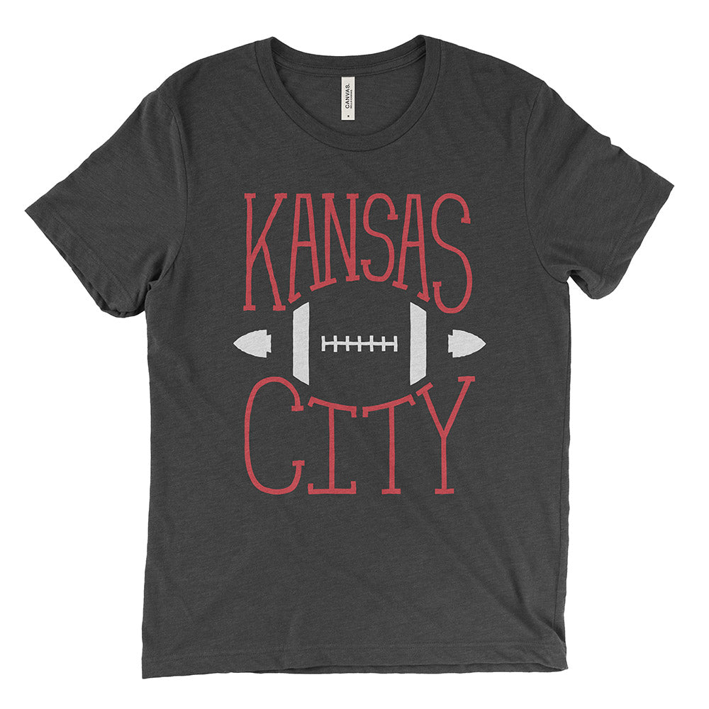 Kansas City – Football Tee (Charcoal Black)