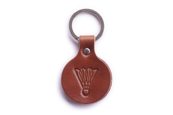 Shuttlecock Leather Key Fob