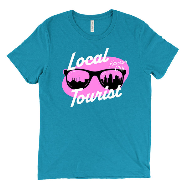 Local Kansas City Tourist Tee (Aqua/Pink)