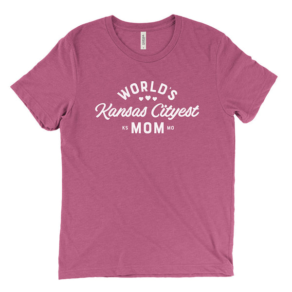 World's Kansas Cityest Mom Tee (Berry)