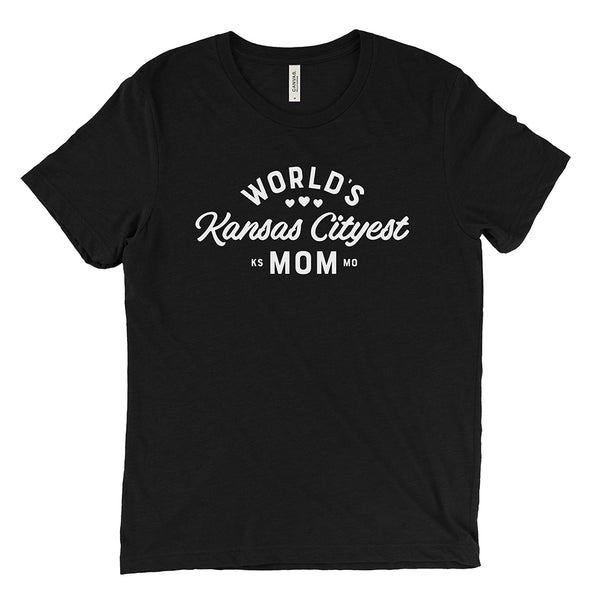 World's Kansas Cityest Mom Tee (Solid Black)